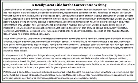 Career Intro Writing Complete