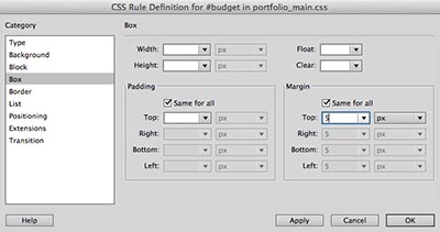 CSS Rule Define Budget