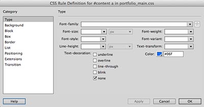 CSS Rule Define a